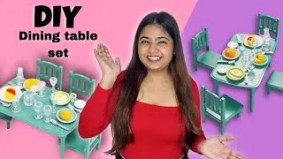 Thumbnail: Cutest real Dining table set DIY | Miniature crafts 