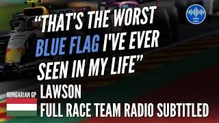 Thumbnail: "Very good call on my strategy" - Liam Lawson - Full Team Radio Hungarian Grand Prix 2026