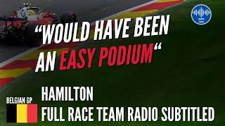 Thumbnail: "I'll try the best I can with the wing that I have" - Hamilton Full Team Radio Belgian GP 2026