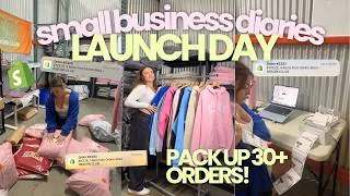Thumbnail: busy week at the warehouse! 📦 pack up 30+ orders with me + live launch day