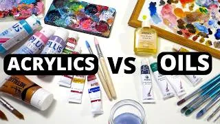 Thumbnail: Acrylics vs Water Mixable Oils: Drying Time, Cleanup, Toxic?