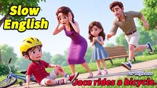 Thumbnail: What Happened When Jace Rode His Bicycle? 🚲😢 | Easy English Listening Story for Beginners (A2 Level)