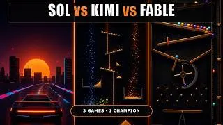 Thumbnail: GPT-5.6 Sol vs Kimi K3 vs Fable 5: 3-Game AI Coding Tournament