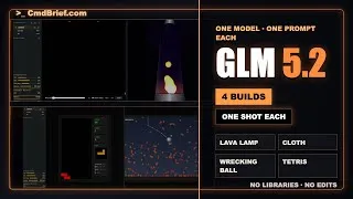 Thumbnail: GLM-5.2 Coding Test: 4 One-Shot Builds (Lava Lamp, Cloth, Wrecking Ball, Tetris)