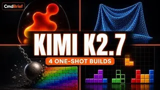 Thumbnail: Kimi K2.7 Coding Test: 4 One-Shot Builds (Lava Lamp, Cloth, Wrecking Ball, Tetris)