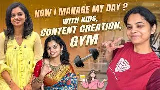 Thumbnail: How I manage my day ? | What I eat ? | Busy Mom Life | GYM, Kids, Content Creation | TeluguVlogs