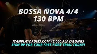 Thumbnail: Bossa Nova Drumless Backing Track | 130 BPM | Groove Practice for Drummers