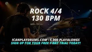 Thumbnail: Rock Groove Practice | 130 BPM | Drumless Backing Track for Drummers