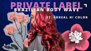 Thumbnail: Private Label Extensions BRAZILIAN BODY WAVE/LOREAL HI COLOR (DYING BUNDLES RED/BURGUNDY)