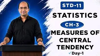 Thumbnail: STD 11 Statistics Ch 3 | Measures of Central Tendency | Mean | Exercise 3.1 (Q-1-4) | Day 1 | GSEB