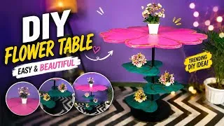 Thumbnail: DIY Flower Table 🌸 | Stunning Home Decor Idea ✨ | Easy DIY Furniture #diy #homedecor #shorts 