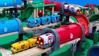 Thumbnail: BRIO Wooden Trains 20 Tunnel Metro Train Layout with Subway Train Stations.