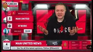 Thumbnail: "He's bloody handballed it!.....HE'S GIVEN IT?" - Man Utd fan reacts to FA Cup Loss to Middlesbrough