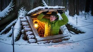Thumbnail: Building a Cozy Hidden Shelter on Rotten Roots | Survival in a Dried-Up Swamp | Bushcraft