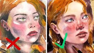 Thumbnail: ⭐ 10 Watercolor Portrait Mistakes That Ruined My Early Paintings