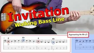 Thumbnail: "Invitation" 🎺 Walking Bass Line 🎵 Bass Guitar Lesson 🎸