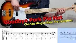 Thumbnail: "Goodbye Pork Pie Hat" 🎹 Ballad Bass Line 🎵 Bass Guitar Lesson 🎸