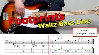 Thumbnail: "Footprints" 🎷Jazz Waltz Bass Line 🎵 Bass Guitar Lesson 🎸