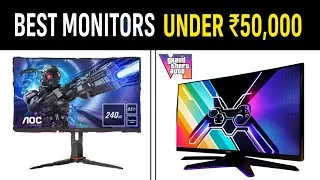Thumbnail: Best Monitors Under ₹50000 in 2025 | Gaming, Editing & Smart 4K Monitors