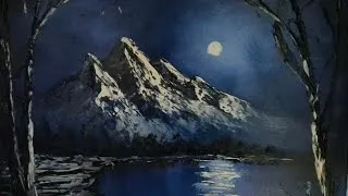 Thumbnail: Mountain Moon - Wet on Wet - Landscape painting 