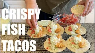 Thumbnail: Crispy Juicy Fish Tacos with Spicy Green Sauce!
