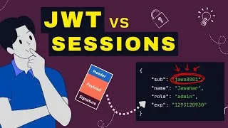 Thumbnail: JWT vs Sessions 🔥 — Why You Should Choose One Over the Other 🎯
