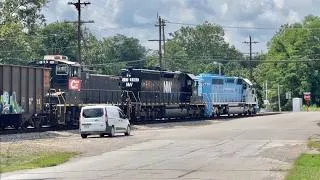 Thumbnail: Blue Locomotive Back In Service W/2 Other Units & Longest Ethanol Train Ever!  2 Trains In 1