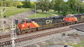 Thumbnail: Trains Pass Under Me On New Bridge + 5 Locomotive Train & Canadian National Train Goes Under Bridge