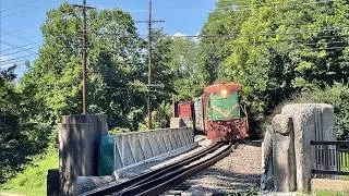 Thumbnail: 1st Cars To Purina Pt2.  Manned Locomotive On Rear Of Train Going Down Hill W/Boxcars & Tank Cars