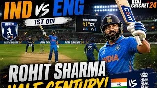 Thumbnail: Rohit Sharma 50 vs England! 🇮🇳 IND vs ENG 1st ODI | Real Cricket 24