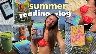 Thumbnail: summer reading vlog 📖🩵🌊 | lit fit, romance, and cozy fantasy