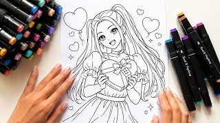 Thumbnail: Satisfying Coloring with Markers | Kpop demon hunters Mira Coloring Page 🎨🌸