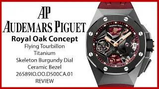Thumbnail: ▶Audemars Piguet Flying Tourbillon GMT Titanium Ceramic Bezel Burgundy 26589IO.OO.D500CA.01 - REVIEW