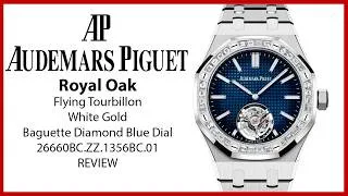 Thumbnail: ▶ Audemars Piguet Flying Tourbillon White Gold Baguette Diamond Blue 26660BC.ZZ.1356BC.01 - REVIEW