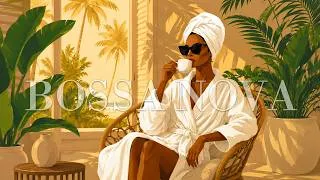 Thumbnail: Relaxing Bossa Nova Café | Soft Jazz & Gentle Ocean Waves at a Seaside Book Café