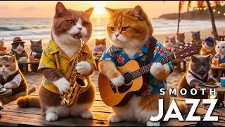 Thumbnail: Sunset, Sea Breeze & Smooth Jazz 🎷 A Perfect Coastal Escape | Jazz Meowlody