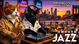 Thumbnail: Saturday Night Jazz at Brooklyn Bridge Park 🌃🎷 Smooth Jazz for Relax & Focus | Jazz Meowlody 🎷✨