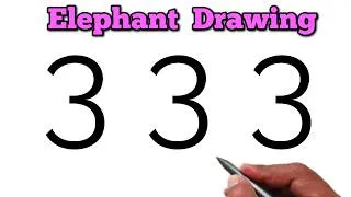 Thumbnail: How to Draw an Elephant from Number 333 | Easy Number Drawing Trick