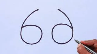 Thumbnail: 66 Number Lion & Goggles Drawing | 66 to Lion Drawing