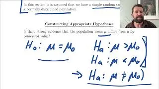 Thumbnail: Hypothesis tests for one mean: Introduction | Full lecture (Intro Stats)