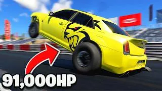 Thumbnail: I Took the FASTEST Hellcat Swapped Chrysler 300 Drag Cars to Drag Strip - Realistic BeamNG Drive RP