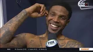 Thumbnail: April 10, 2019 - FSS - Udonis Haslem Post Game Interview on Dwyane Wade's Last Career Game (@ Nets)