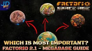 Thumbnail: Which planet to visit FIRST? ⚙️ Factorio Space Age 2.1 🚀  Ep05 🏭 Guide to Megabasing