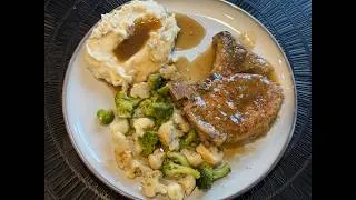 Thumbnail: What's For Dinner?  Smothered Pork Chops, Mashed Potatoes & Broccoli #quickandeasymeals26