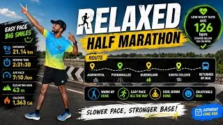 Thumbnail: 🏃‍♂️ Relaxed Half Marathon | 21.14 KM Zone 2 Long Run | Chennai Running Vlog