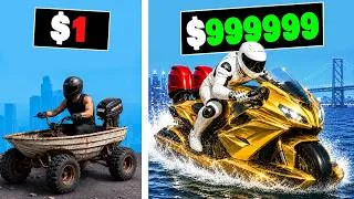 Thumbnail: $1 to $1,000,000,000 BOAT BIKE in GTA 5!