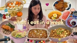 Thumbnail: what i eat in a week at my new house ♥︎ cozy home cooked comfort meals ⭑.ᐟ