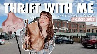 Thumbnail: THRIFT WITH ME + HAUL ✨ estate sales + antique store hunting