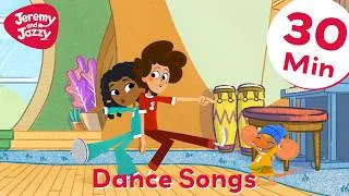 Thumbnail: Dance Party Songs for Kids🕺 30-Minute Compilation 🕺Jeremy and Jazzy
