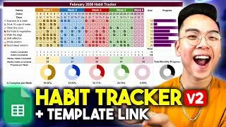 Thumbnail: How to Make an ADVANCED HABIT TRACKER in Google Sheets! *v2 TUTORIAL*